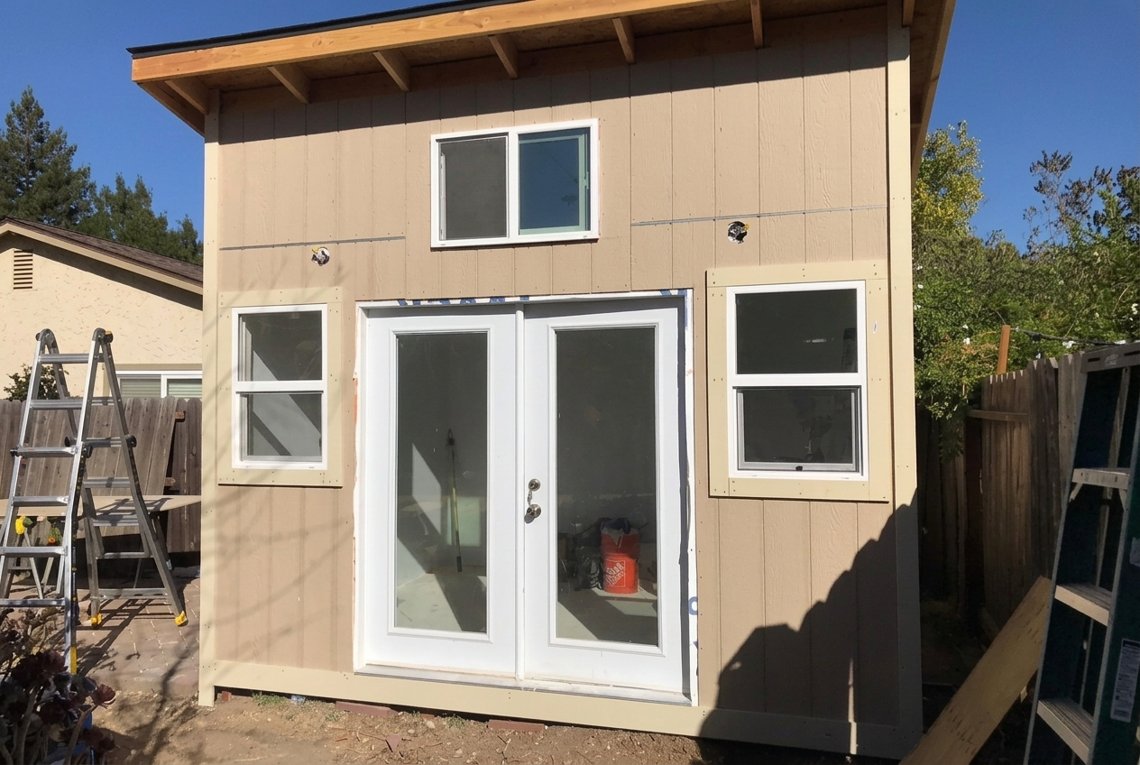 Modern backyard garden office shed